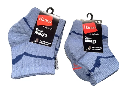 Calcetines Hanes Originals SuperSoft No Show para hombre, 4 pares azul/negro 6-12 Foto 1 de 2