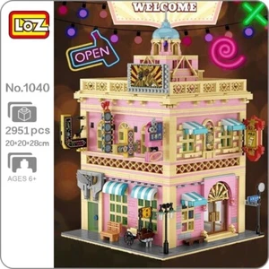 LOZ Diamond Bar Street Pink Pub Memory of Times 1930 Building Blocks Set 2951pcs - Picture 1 of 15