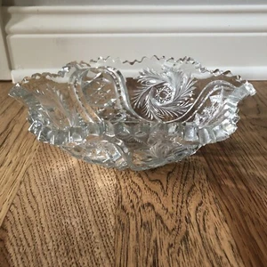 Crystal Serving Dish Wiltec Clear by McKee Star & Arch Design Star - Picture 1 of 9