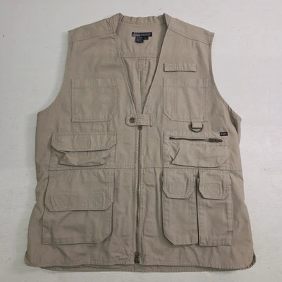 5.11 Tactical Vest Beige Full Zip Hunting Shooting Heavy Pockets Men's Sz L EUC - Image 1 of 4