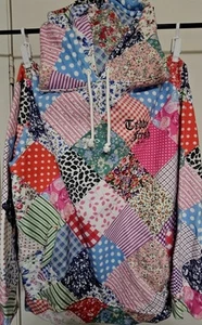 Felpa con cappuccio TEDDY FRESH taglia 3XL trapunta stampa patchwork mista nonno core UNISEX - Foto 1 di 17