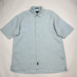 Vintage Gant mens linen shirt Size XL 46" Chest Dress Fit Blue Short sleeve - Picture 1 of 10
