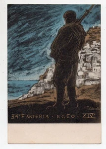 34° FANTERIA EGEO ( XIV ° ) - Timbro di partenza di LERO - Viaggiata - ANNO 1936 - Imagen 1 de 2