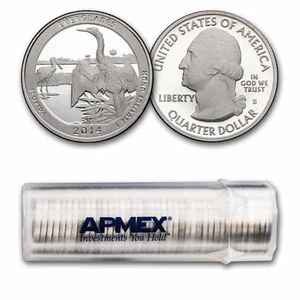 2014-S ATB Quarter Everglades National 40-Coin Roll PR (Silver) - Picture 1 of 3