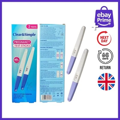 2 PREGNANCY TEST GENERIC Clearblue 99% Acurate Testing Results within 5 Min P+