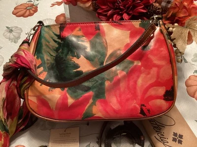 NWT Patricia Nash Leather Shoulder or Crossbody Bag in Spring Multi with Scarf - Image 1 of 4