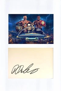 CAJA: PANTALLA MONTADA DANIEL DUBOIS 'TRIPLE D' FIRMADA A4 (12x8) + certificado de autenticidad **USYK** - Imagen 1 de 1