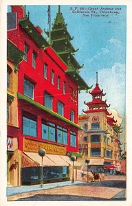 Postcard CA: Grant Avenue, Chinatown, San Francisco, WB Posted 1931 - Picture 1 of 3