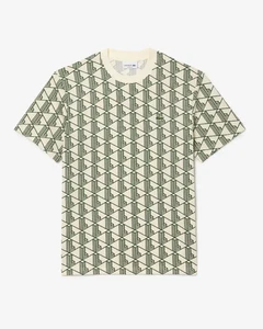 Lacoste T-Shirt Uomo Monogram Cotone, Stile# TH283151PT2, Taglia M, Bianco Verde - Foto 1 di 10