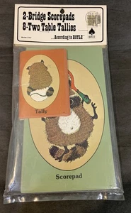 Pack De Colección Stancraft de 2 Almohadillas de Puntuación de Puente y 8 Dos Talies de Mesa Diseño Mapache - Imagen 1 de 8
