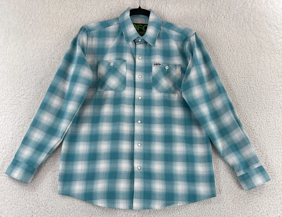 Camisa con botones de franela Dixxon Youth Fria para niños talla XL azul a cuadros manga larga Foto 1 de 4