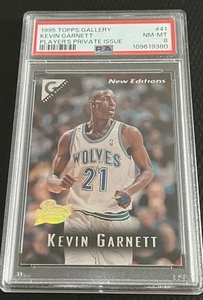 1995 Kevin Garnett Timberwolves PSA 8 Topps Gallery Player Private Issue RC #41 - Picture 1 of 3