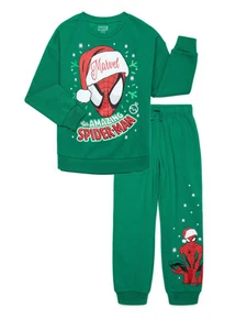 Spider-Man Boys Holiday Graphic Print Sweatshirt and Joggers Set, X-Small - Picture 1 of 1