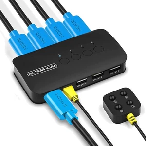 Ultra HD 4K KVM Switch für eine klare Visualisierung von 4 PCs gleichzeitig - Bild 1 von 9