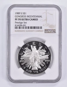 1989-S Congress Bicentennial Commemorative Dollar Prestige Set PF70 NGC - Picture 1 of 5
