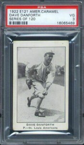 1922 E121 American Caramel Dave Danforth PSA 3 St. Louis Browns