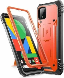For Google Pixel 4 Kickstand Case Poetic Dual Layer Shockproof Cover Orange - Picture 1 of 7