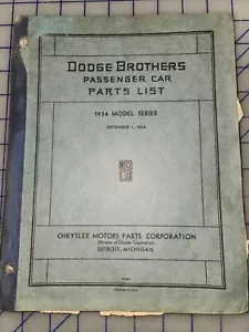 1934 Dodge Parts List Catalog Original - Picture 1 of 2