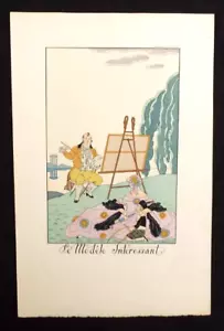 George Barbier Falbalas et Fanfreluches Art Deco Pochoir Fashion Print 1925 - Picture 1 of 6