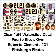 Clear 1:64 Waterslide Decal JDM VW Gasser Puerto Rico Roberto Clemente Pirates