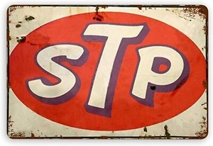 STP OIL TIN SIGN THE RACERS EDGE LUBRICANT SCIENTIFICALLY TREATED PETROLEUM - Picture 1 of 1