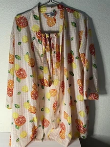 Robe Kimono Damen XS/S Zitrusorange Zitrone Grapefruit Lounge Kleidung entspannend - Bild 1 von 3