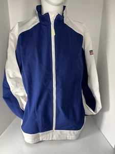 Men’s Full Zip USA Spell out Embroidered Lightweight Jacket XL MGX FY12 Red Blue - Picture 1 of 19