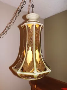 1960s Mid Century Green Retro Vintage Swag Lamp Pendant MCM I Dream Of Jeannie - Picture 1 of 15