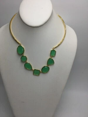 $88 Kate Spade gold tone green stone vegas jewels necklace A1 - Image 1 of 4