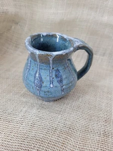 Studio Art Blue Pottery Mug Signed MLS - Picture 1 of 5