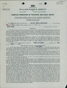 Joan Davis Actress Signed Typed William Morris Agency Contract JSA Authenticated - Picture 1 of 5