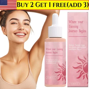Sunless Tanning Drops To Drink, Drinkable Sunless Tanning Drops,Oral Drink 60ML - Picture 1 of 12