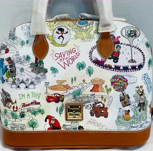 NWT*Dooney & Bourke*Disney Parks*Pixar Maps*Zip Zip Satchel*22079E S161 - Picture 1 of 12