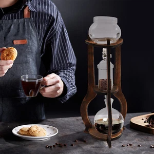 Iced Coffee Cold Brew Drip Tower Coffee Maker Ice Coffee Machine (Brown) - Picture 1 of 9