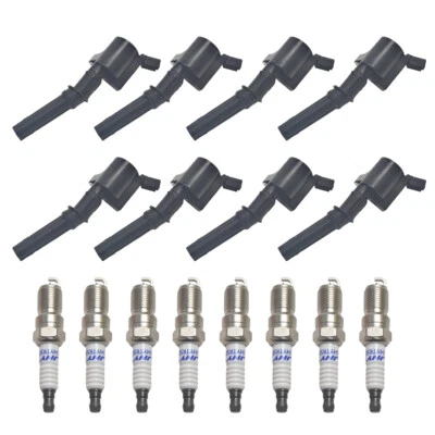 Paquete de 8 bujías y 8 bobinas de encendido DG508 para Ford F150 Lincoln 4,6 L 5,4 L V8 Foto 1 de 4