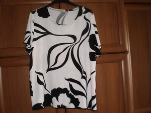 Blouse “Rasti“ Moda Mediterranea White Black Mix Colour Size: 16 (UK) Eur XL - Picture 1 of 11