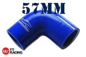 4PLY Silicone 90 Degree Elbow intercooler Joiner Turbo Hose 57mm 2.25" 2-1/4" BL - Picture 1 of 7