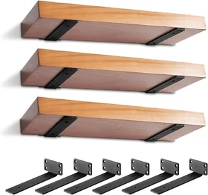 6 Pack Heavy Duty Shelf Bracket, 15cm(6 inch)Floating Shelf Bracket, Premium... - Picture 1 of 7