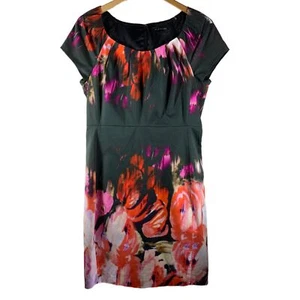 Elie Tahari Black/Multicolor Floral Sheath Dress Size 12 - Picture 1 of 7