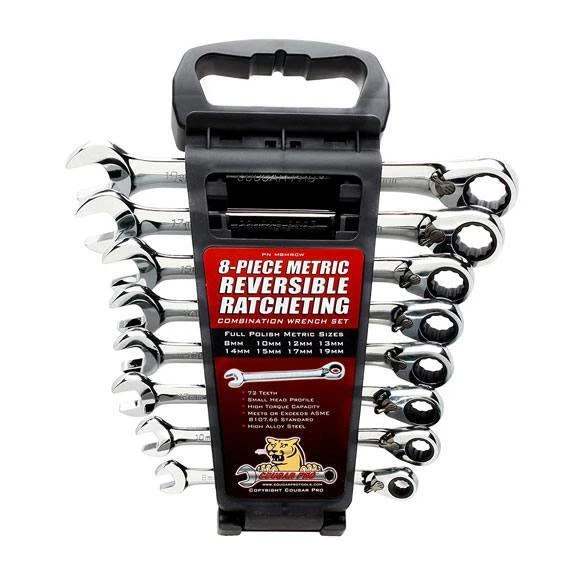 Juego de llaves combinadas de trinquete reversibles métricas Cougar Pro M8MRCW 8 piezas Foto 1 de 1