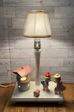 Vintage 1970’s NURSERY PLASTICS 3 Way Wood Table Lamp Nightlight Hand Painted US