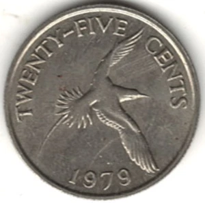 Veinticinco centavos 1979 ~ bermudas ~ baja acuñación de 570.000 unidades b1003 - Imagen 1 de 4
