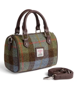 Harris Tweed Kilbride Mini Bowling Bag in MacLeod Green Tartan - Bild 1 von 1