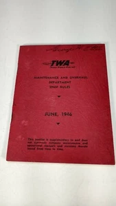 RARE 1946 TWA Maintenance And Overhaul Department Shop Rules Booklet - Picture 1 of 7