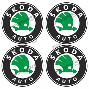 Skoda stickers x 4 car window Van scooter man cave truck laptop decal - Picture 1 of 1