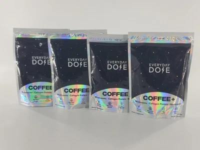 EVERYDAYDOSE EVERYDAY DOSE Pack of 4 Mushroom Coffee Collagen Protein 7.4 oz 100% Orignal 27