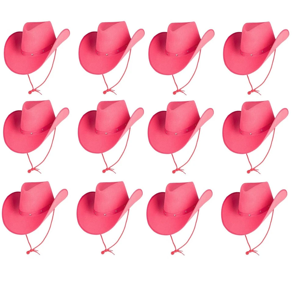 Adult Pink Texan Cowboy Cowgirl Hats Fancy Dress Stag Hen Party Concerts Lot - Image 1 of 1