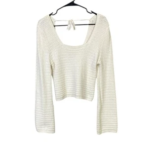 Hollister Cream Knit Sweater Women's XL - Picture 1 of 5