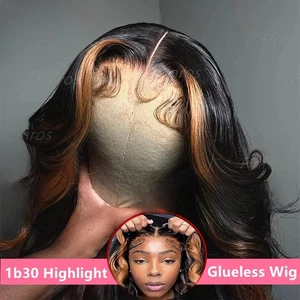 New 1b30 Highlight Glueless Human Hair Wigs Ombre Blonde 13x6 Frontal - Picture 1 of 10