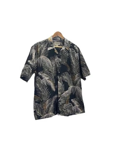 Camisa Hawaiana Honolulu XL Hombre Hoja Negra Aloha Campamento Botón - Imagen 1 de 9